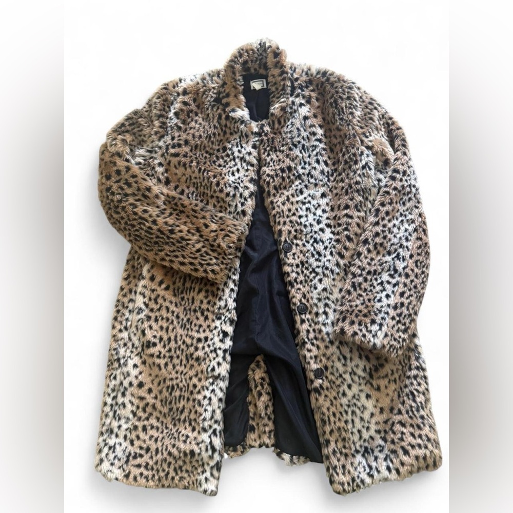 Leopard Print Faux Fur Coat